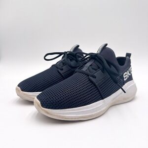 SKETCHERS Youth US 3.5 Navy Blue White GOrun Fast‎ Valor Athletic Sneakers